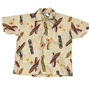 Lord of Hawaii Surfboard Button Down Cotton Shirt
